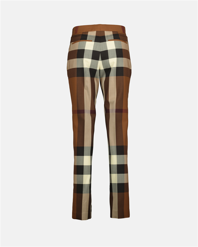 Pantalones Pantalon à carreaux Burberry Marrón Femme