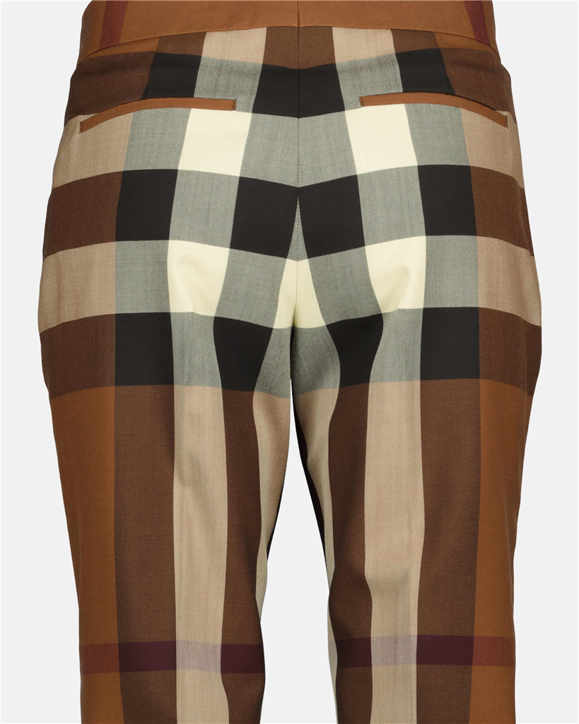 Pantalones Pantalon à carreaux Burberry Marrón Femme