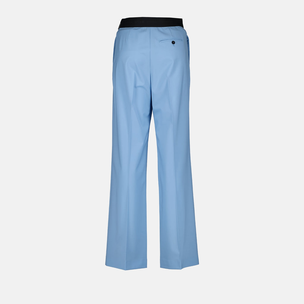 Pants Straight wool pants MSGM Blue Women