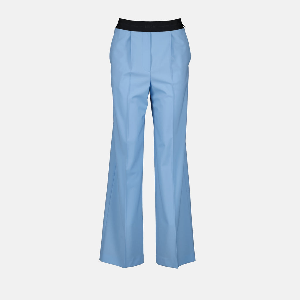 Pants Straight wool pants MSGM Blue Women
