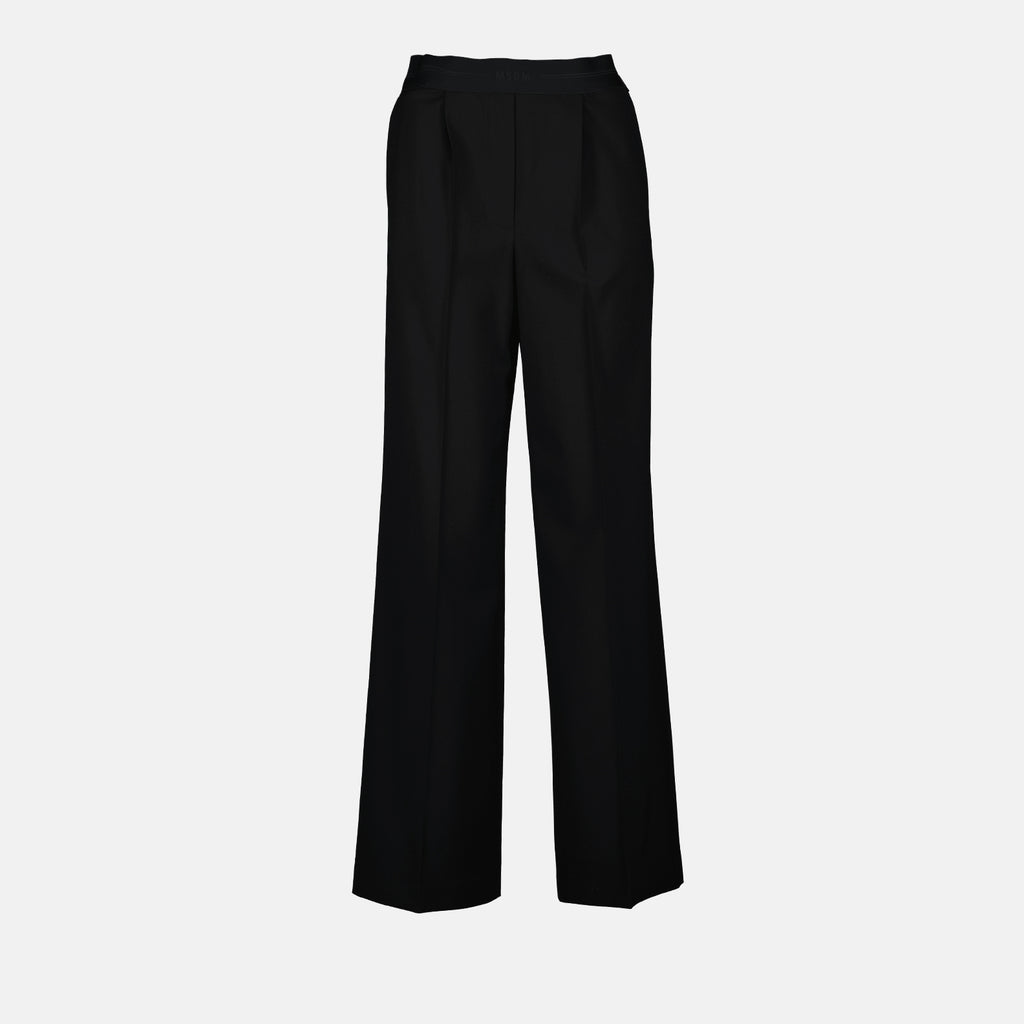 팬츠 울 스트레이트 팬츠 MSGM 검은색 Femme