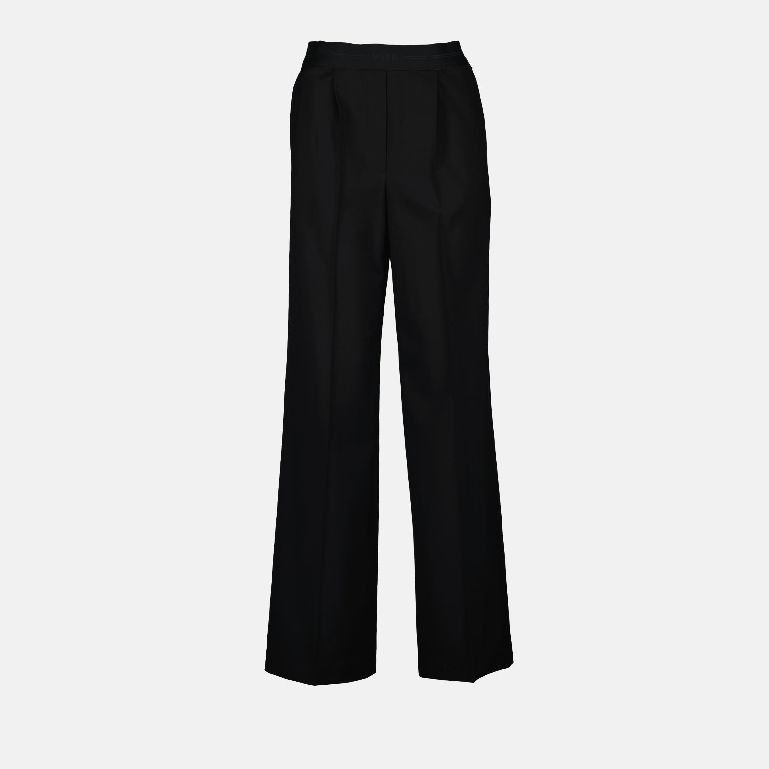 Pantalones Pantalones Rectos de Lana MSGM Negro Femme