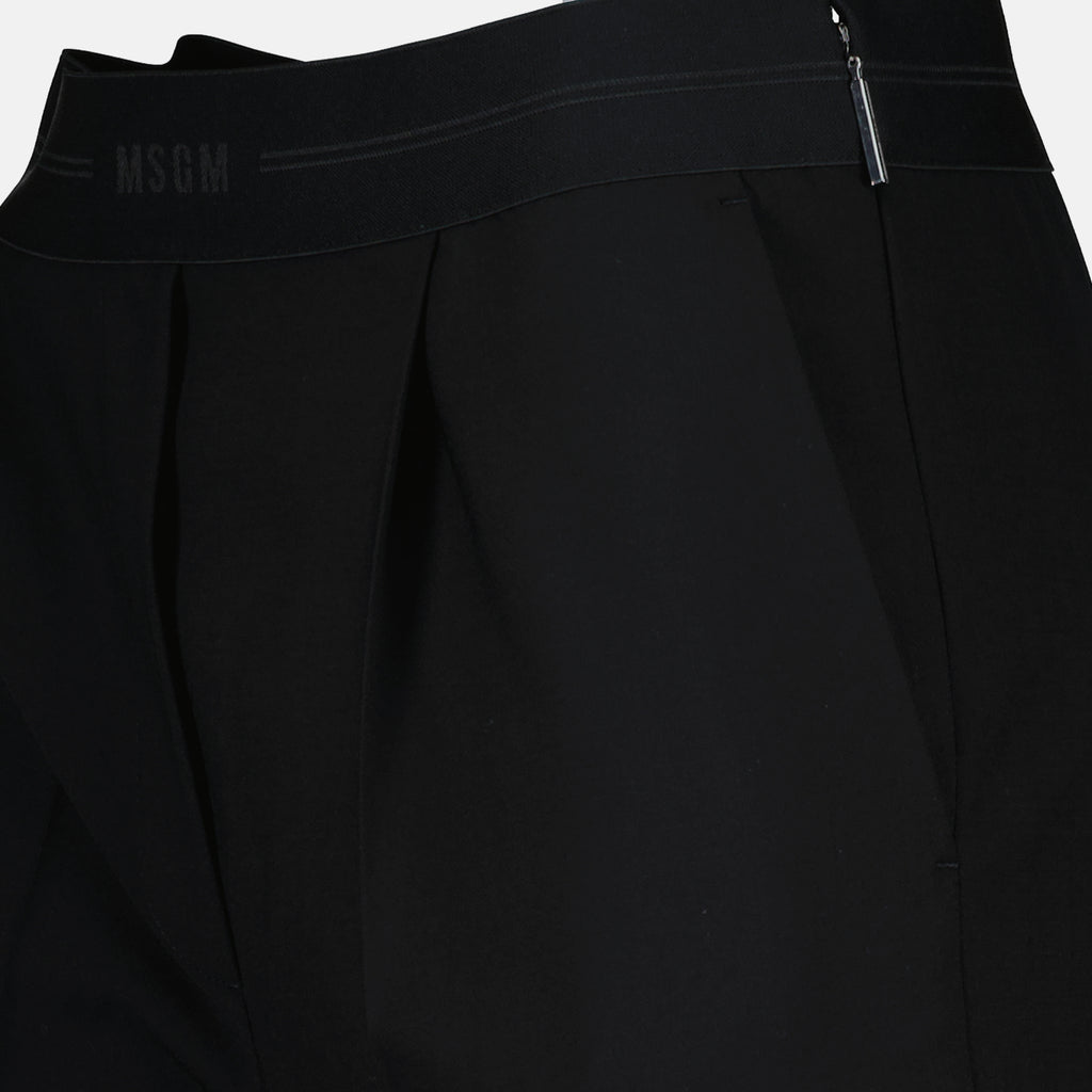 팬츠 울 스트레이트 팬츠 MSGM 검은색 Femme