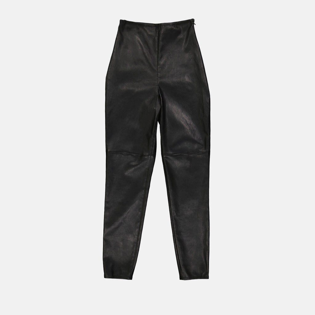 Pants Leather trousers Prada Black Women