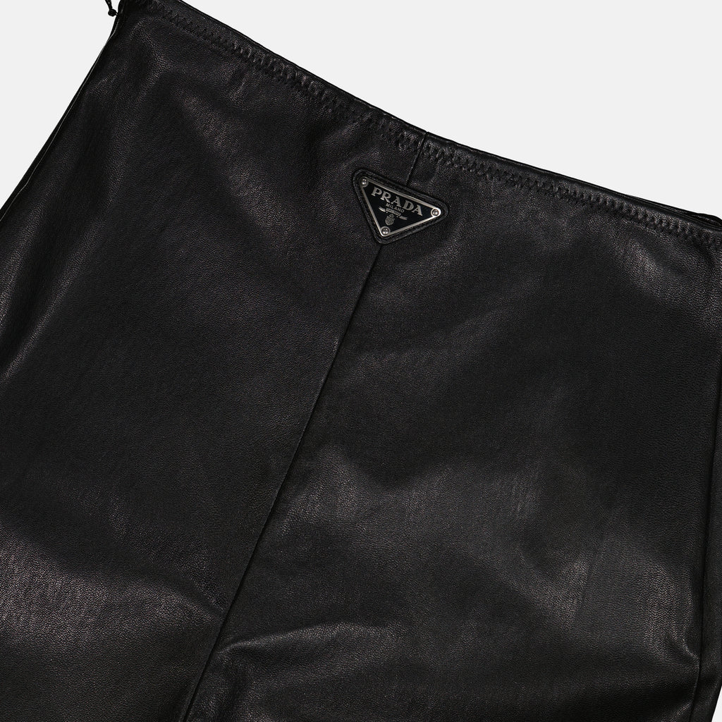 Pants Leather trousers Prada Black Women