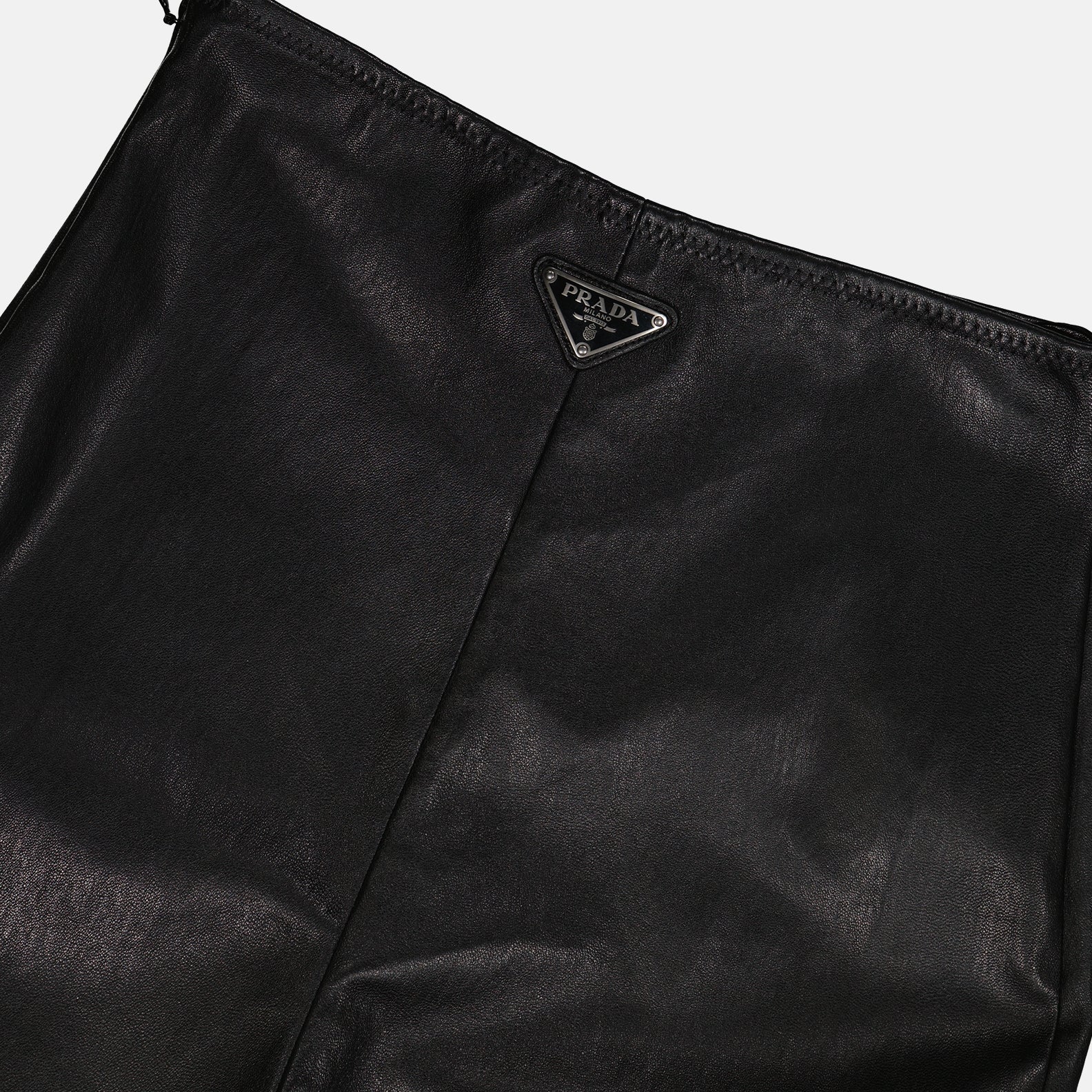 Pantalones Pantalon en cuir Prada Negro Femme