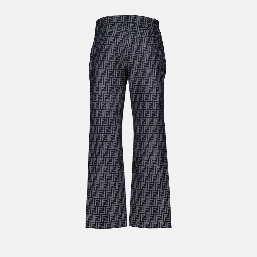 Pantalons Jean imprimé FF Fendi Gris Homme