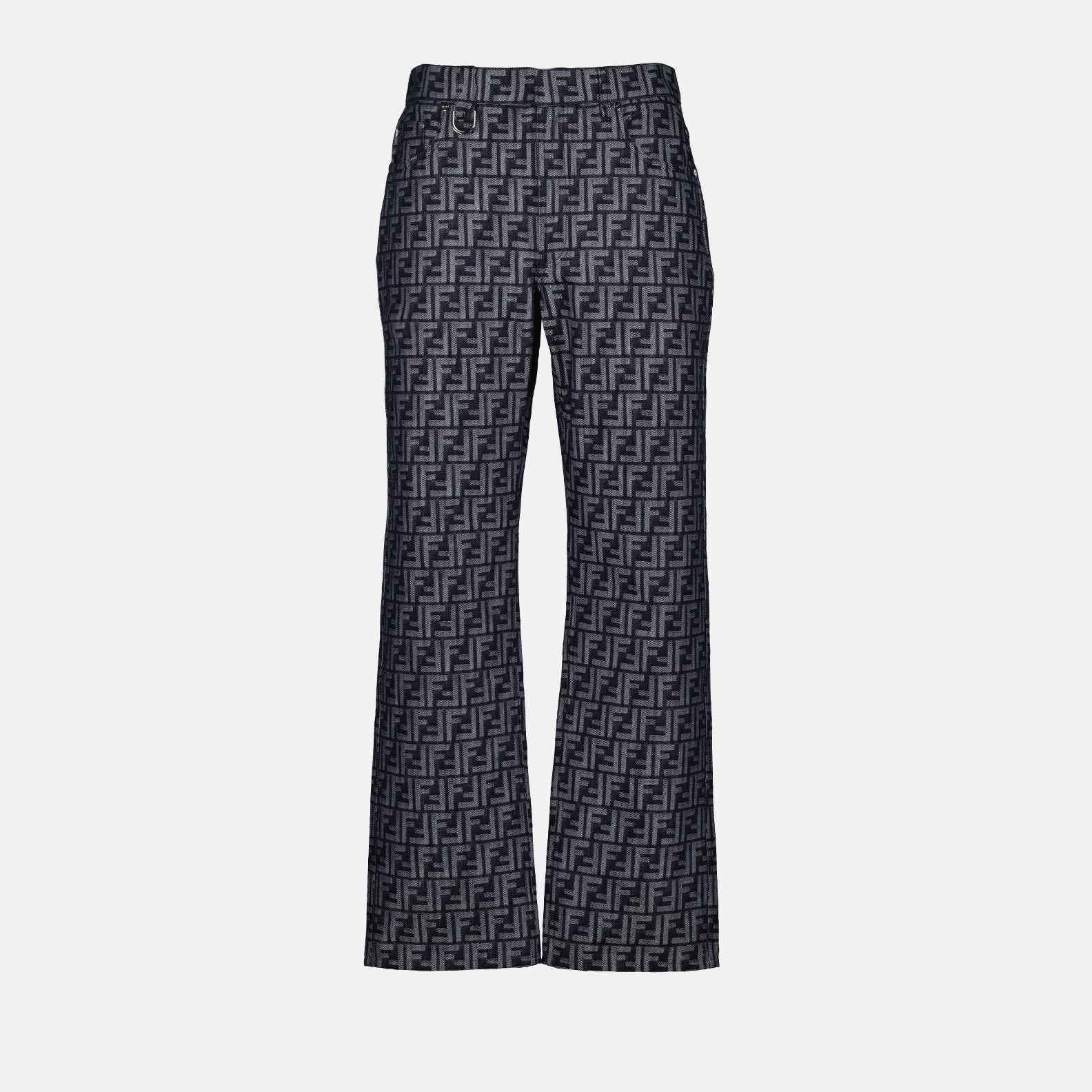 Pantalons Jean imprimé FF Fendi Gris Homme