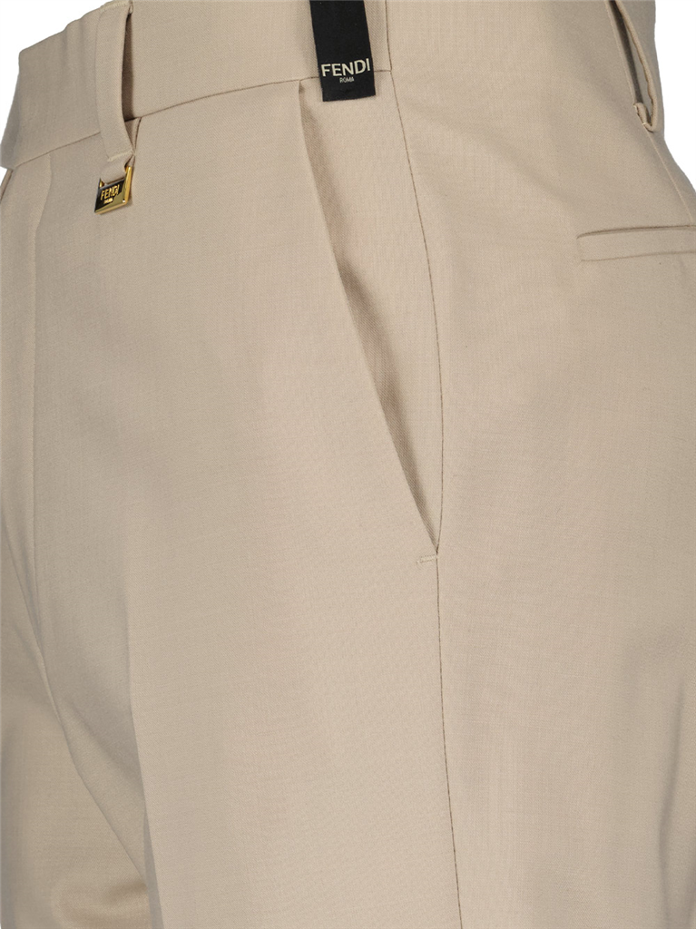 Pantalones Pantalon en laine Fendi Beige Homme