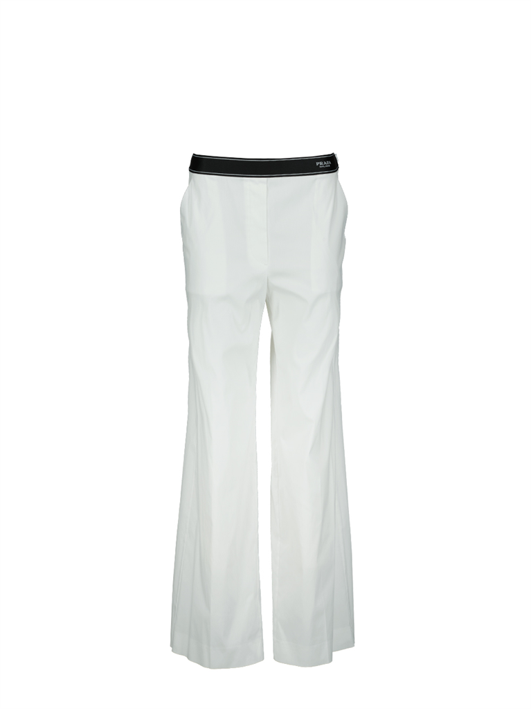 Pants Poplin pants Prada White Women