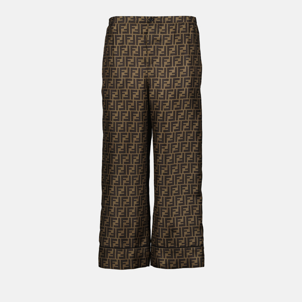 Pants Twill pants Fendi Brown Women