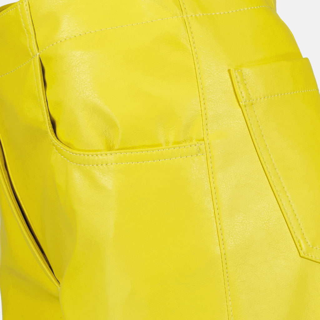 팬츠 인조 가죽 팬츠 MSGM 노란색 Femme