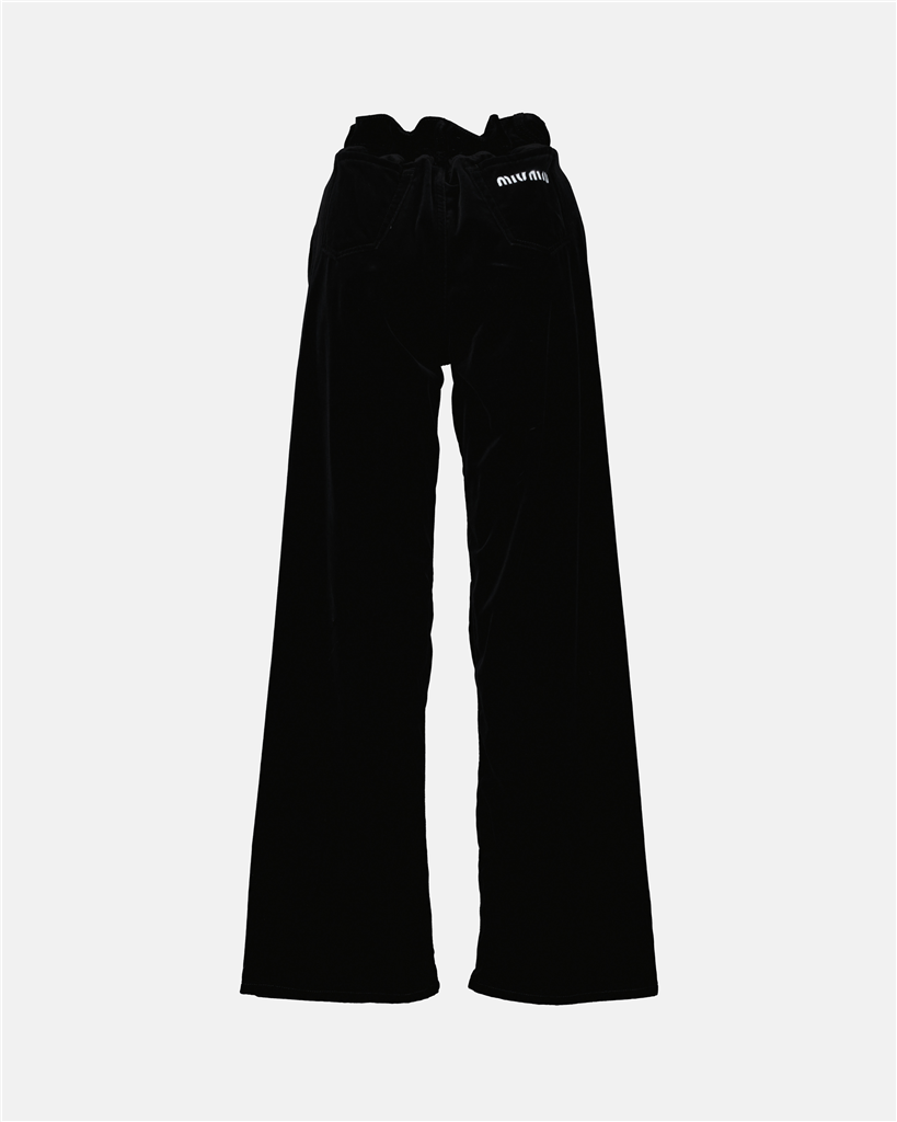 Pants Velvet pants Miu Miu Black Women