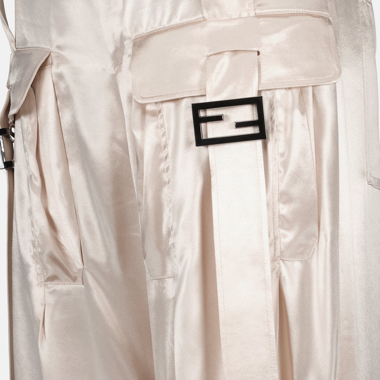 Pantalons Cargo satiné Fendi Beige Femme
