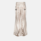 Pantalons Cargo satiné Fendi Beige Femme