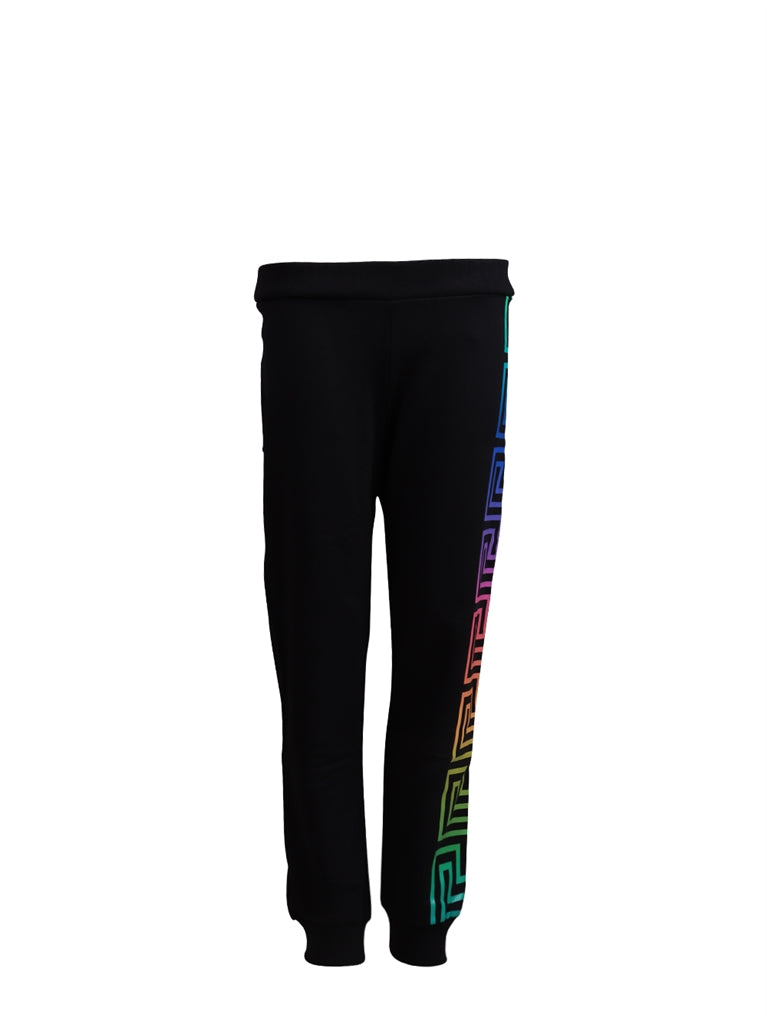 Clothing Greca Neon Kids Trousers Versace Black Kids