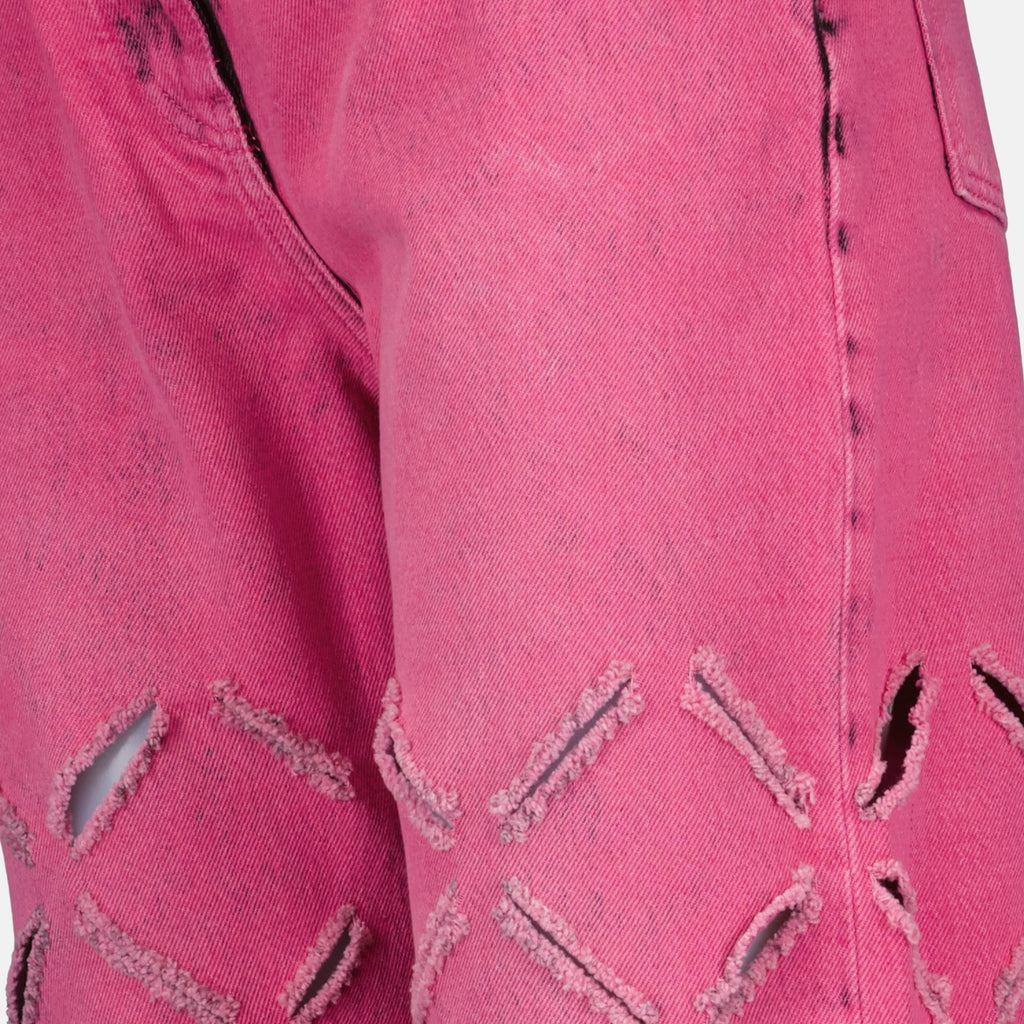 Pantalon jeans destroy rose
