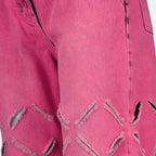 Pantalon jeans destroy rose