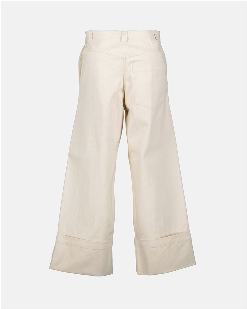 Pants Wide Trousers Moncler Genius Beige Women