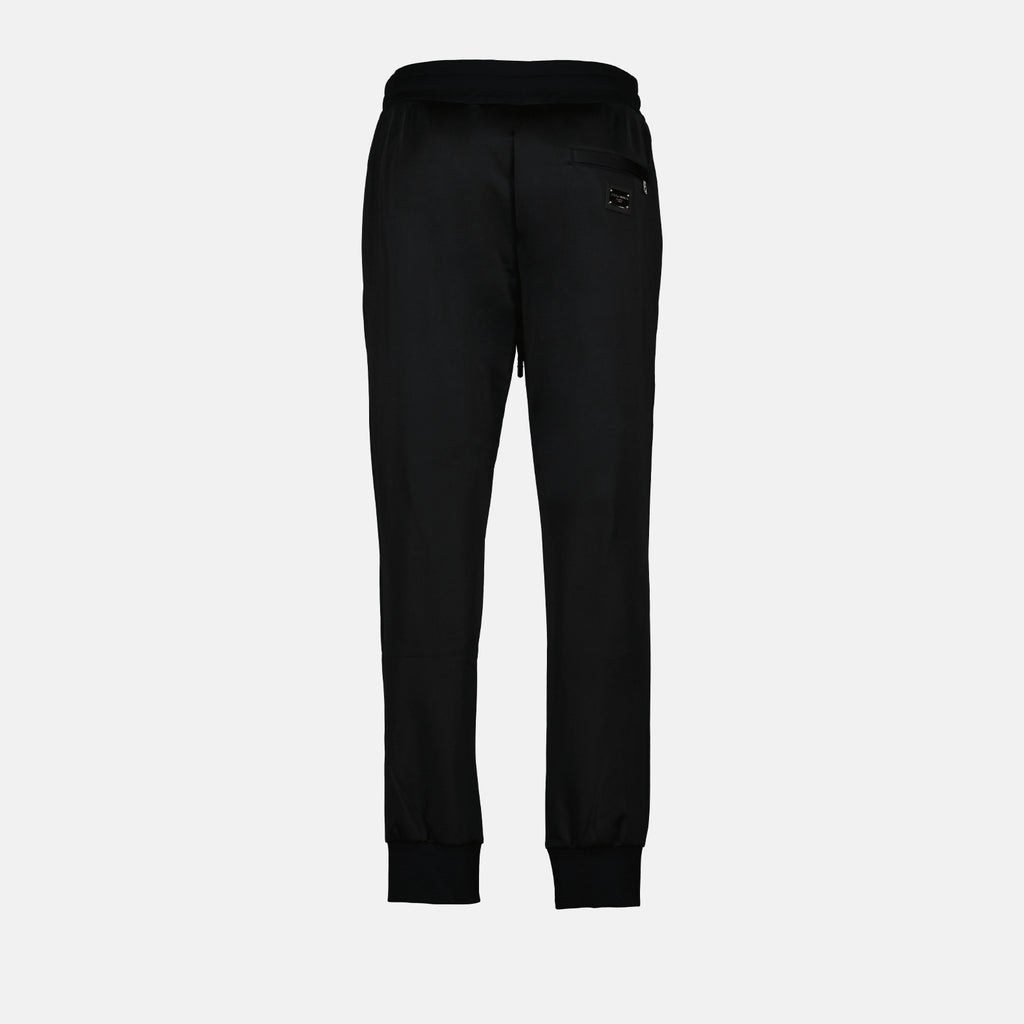 Pantalones Pantalon plaque à logo Dolce & Gabbana Negro Homme
