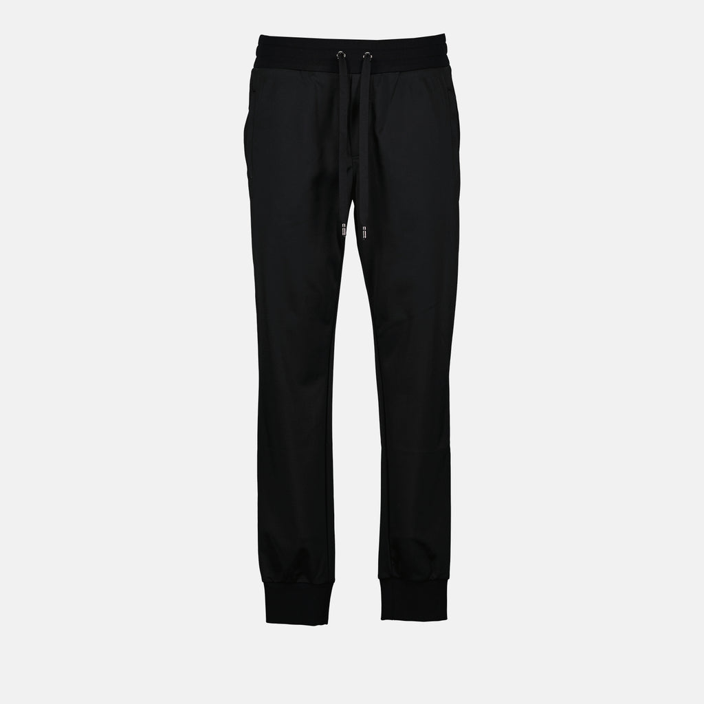 Pantalones Pantalon plaque à logo Dolce & Gabbana Negro Homme