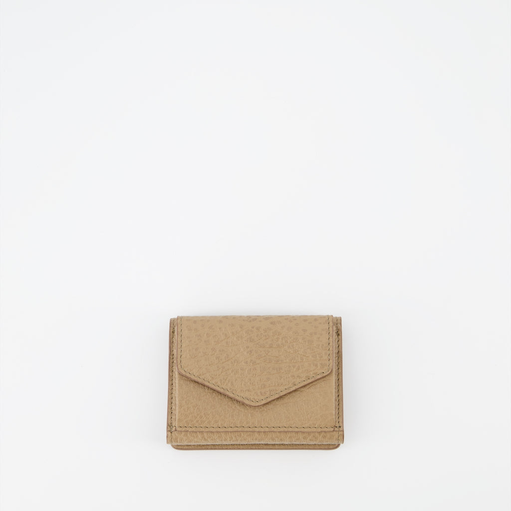 소형 가죽 제품 Petit portefeuille Signature Maison Margiela 베이지 남여공용