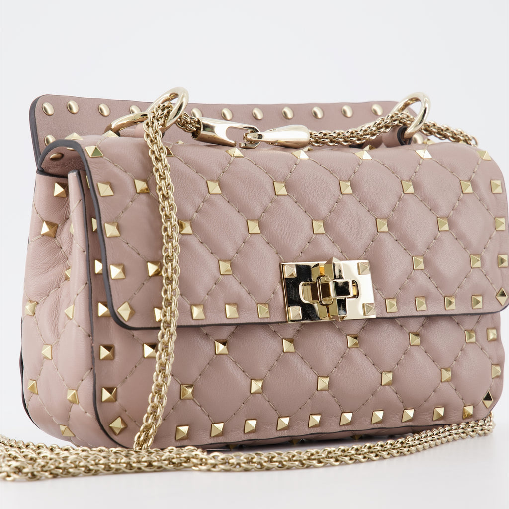 Borse a mano e a spalla Sac Rockstud Spike Valentino Garavani Beige Femme