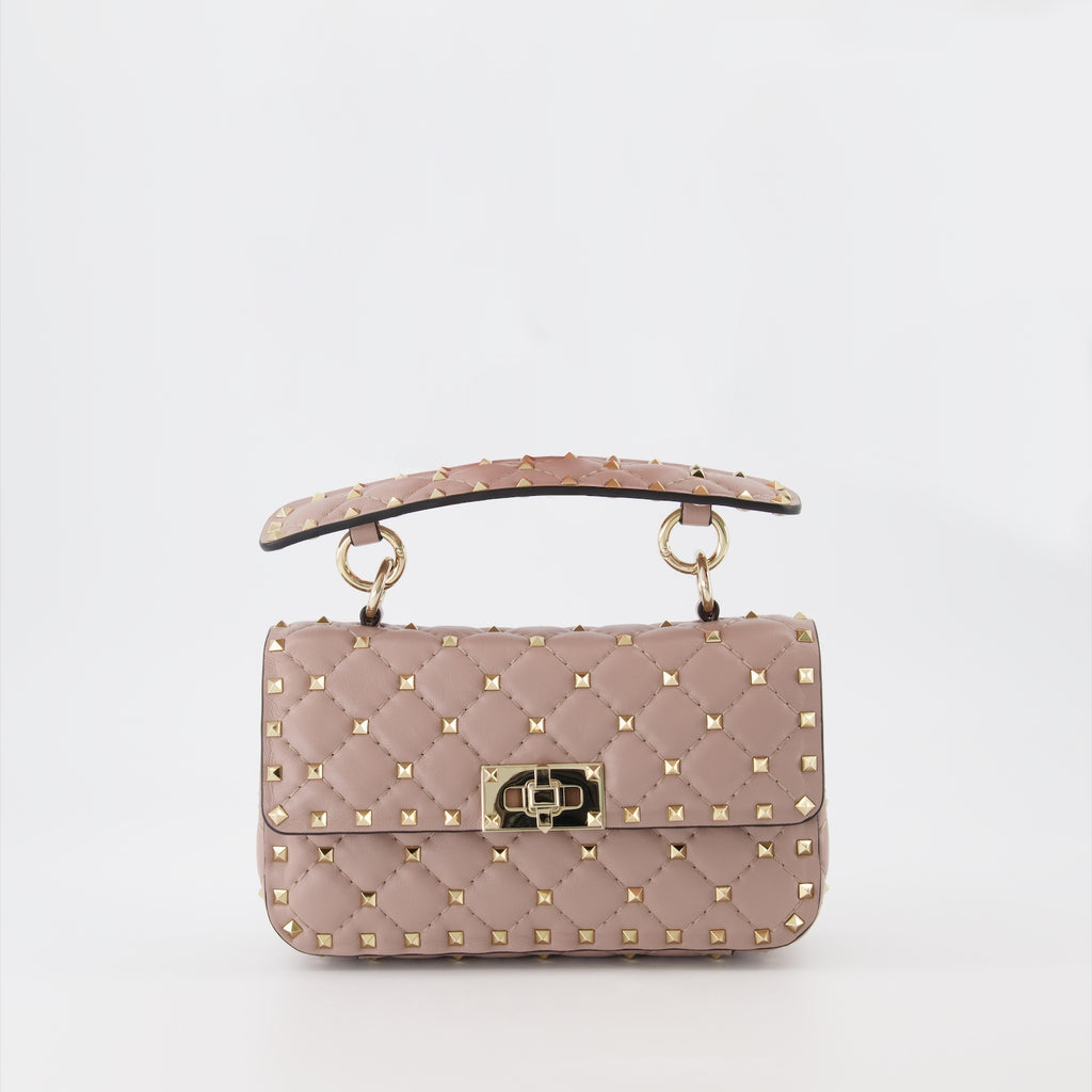 Borse a mano e a spalla Sac Rockstud Spike Valentino Garavani Beige Femme