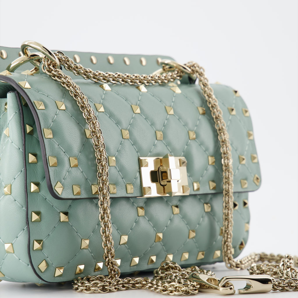 Bolsas de mão e de ombro Sac Rockstud Spike Valentino Garavani Verde Femme