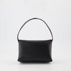 Pochette Chain en cuir noir