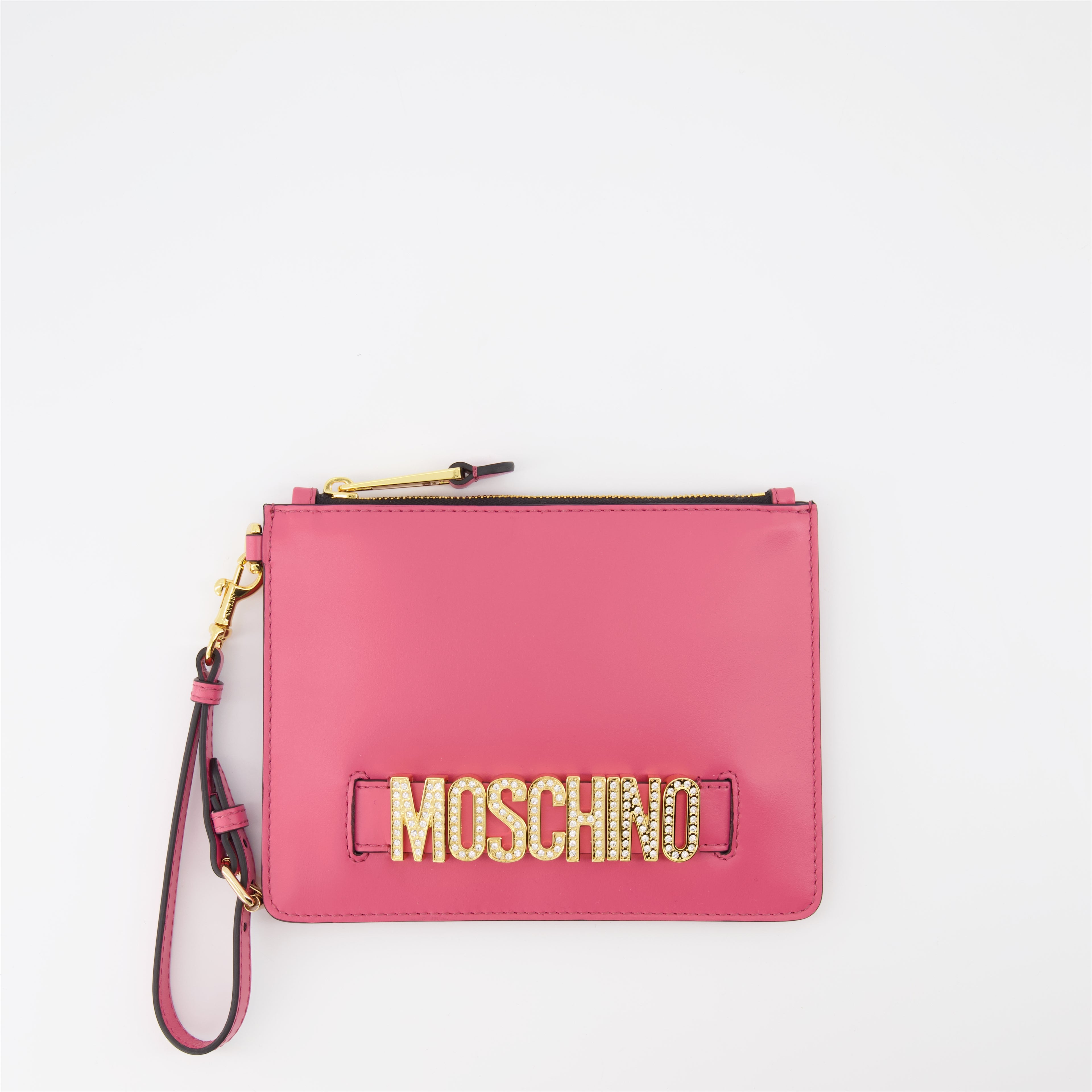 Pouches Leather pouch Moschino Pink Women