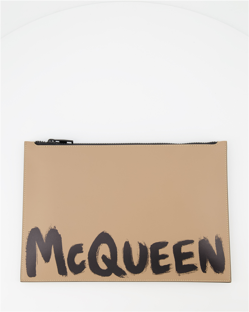 Bolsas pequenas Pochette Graffiti Alexander McQueen Bege Homme