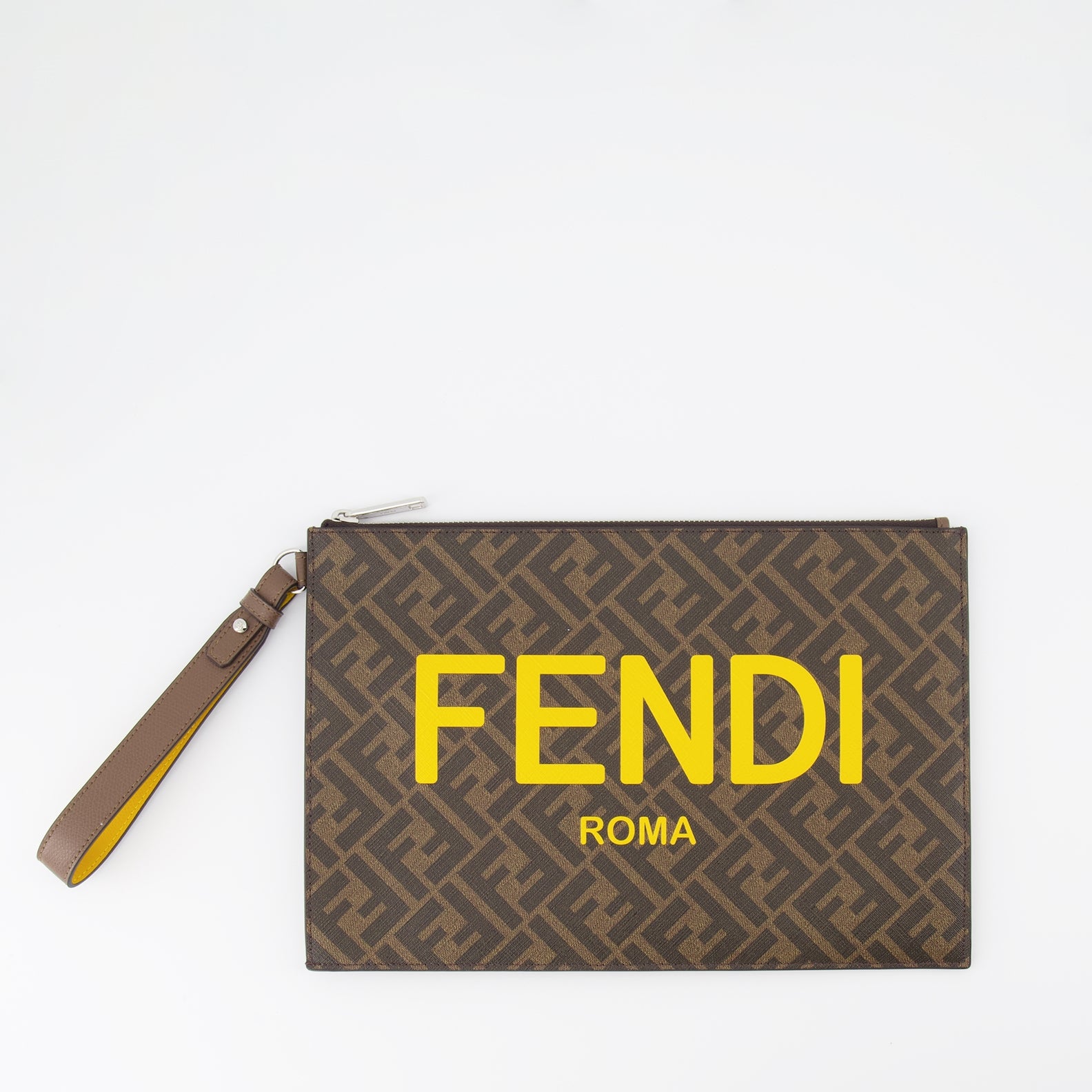 Bolsitas Pochette plate Fendi Marrón Homme
