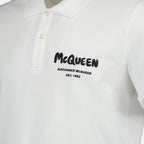 Polo à logo blanc