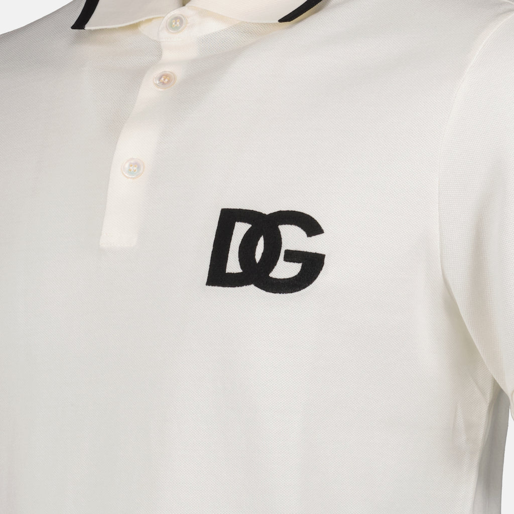 Polos Polo à logo brodé Dolce & Gabbana Blanco Homme