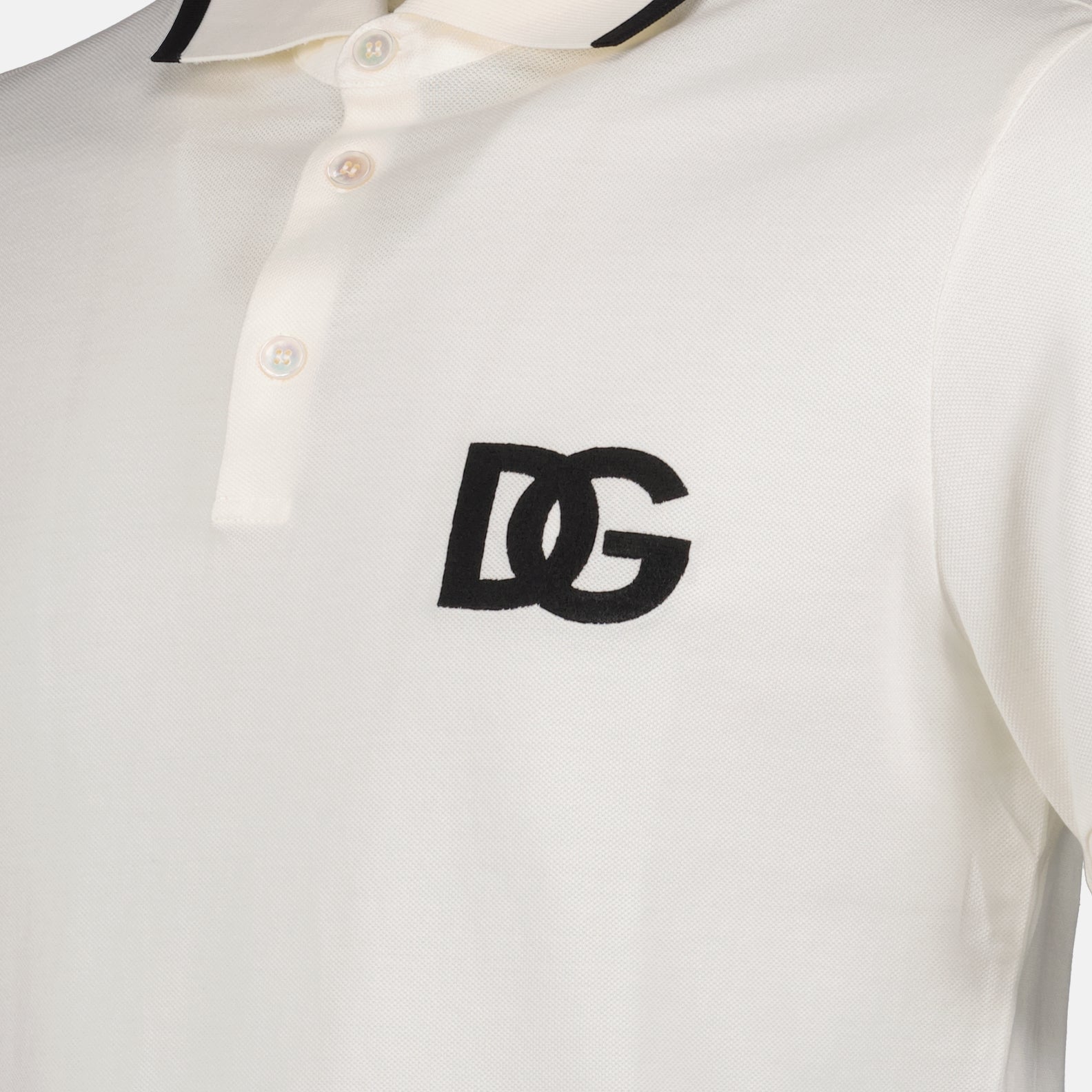 Polos Polo à logo brodé Dolce & Gabbana Blanco Homme