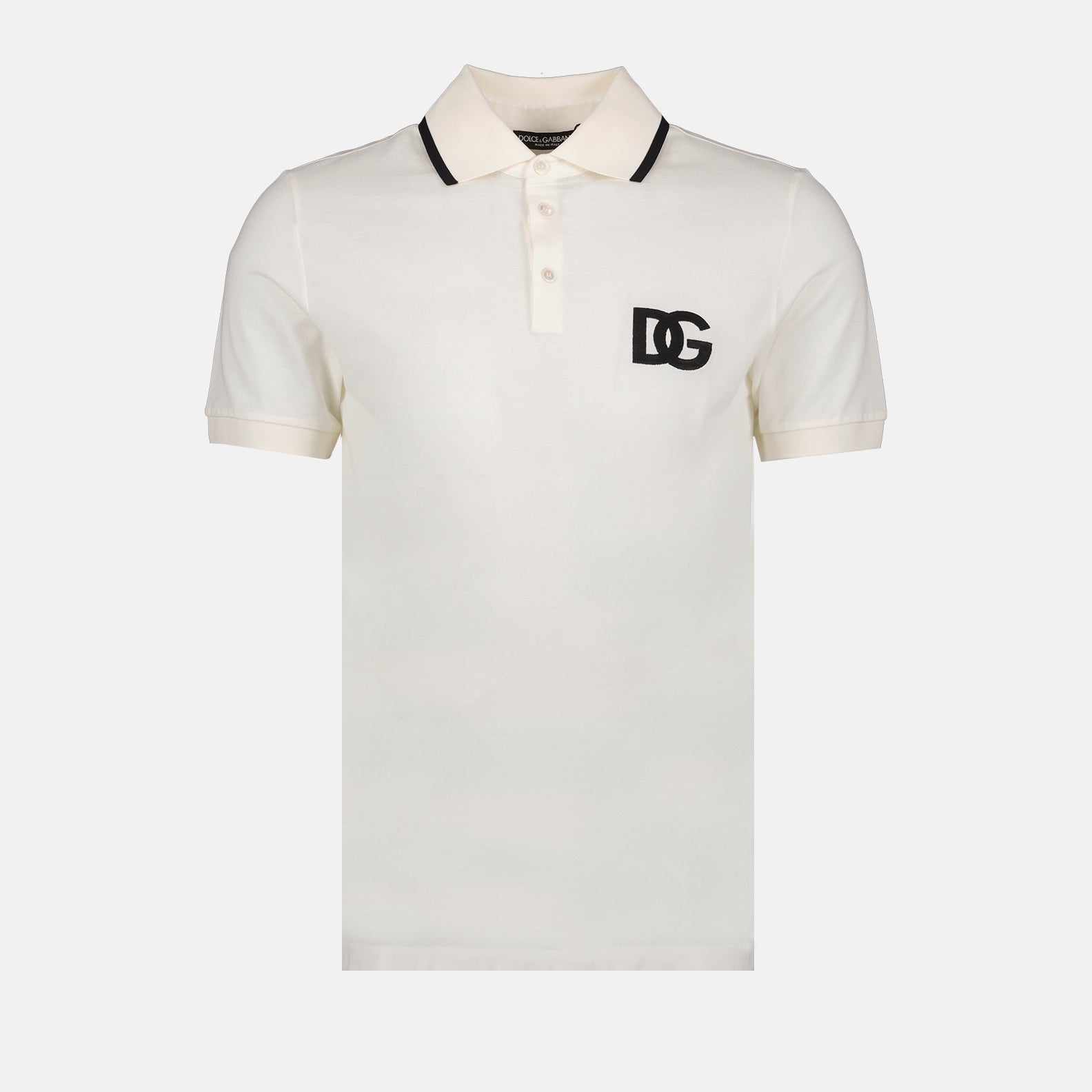 Polos Polo à logo brodé Dolce & Gabbana Blanco Homme