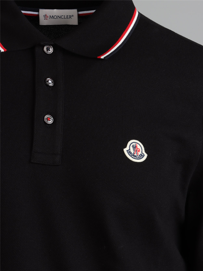 Polos Polo à logo Moncler Negro Homme