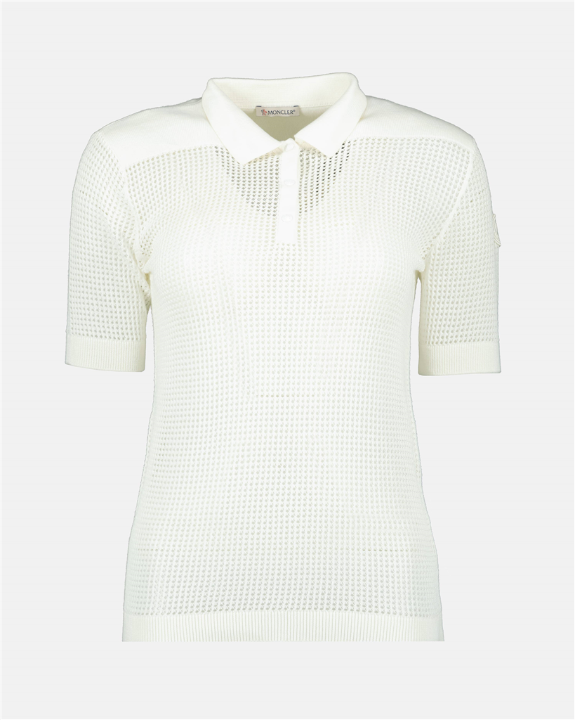 Polos Polo ajouré Moncler Blanco Femme