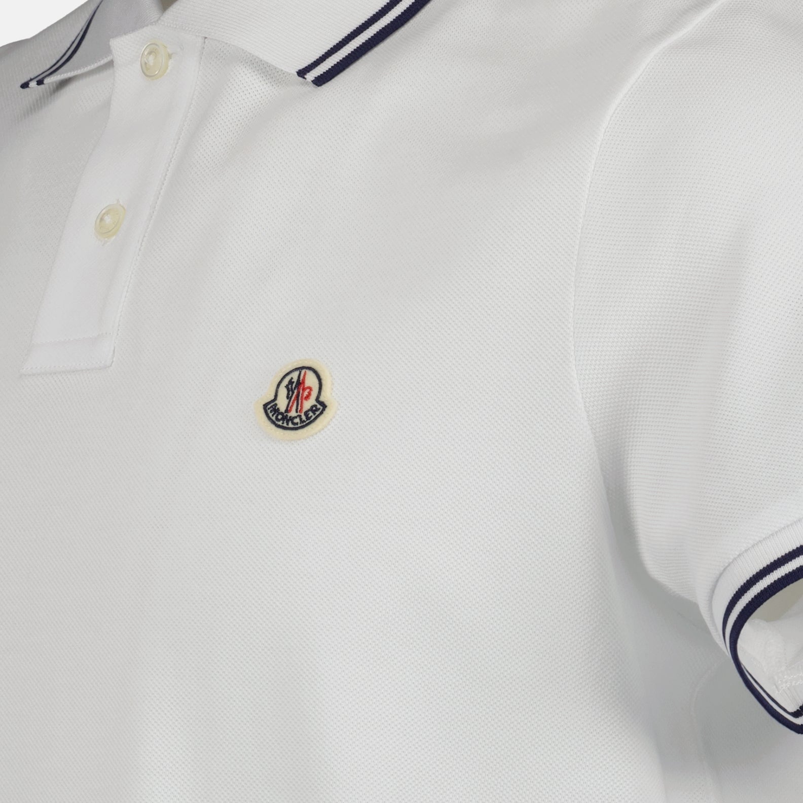 Polos Polo à logo et liseré Moncler Blanco Homme