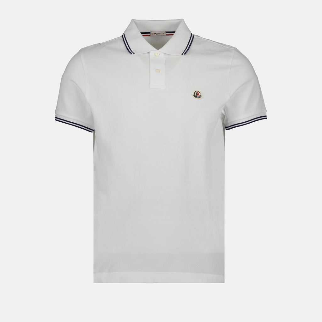 Polos Polo à logo et liseré Moncler Blanco Homme
