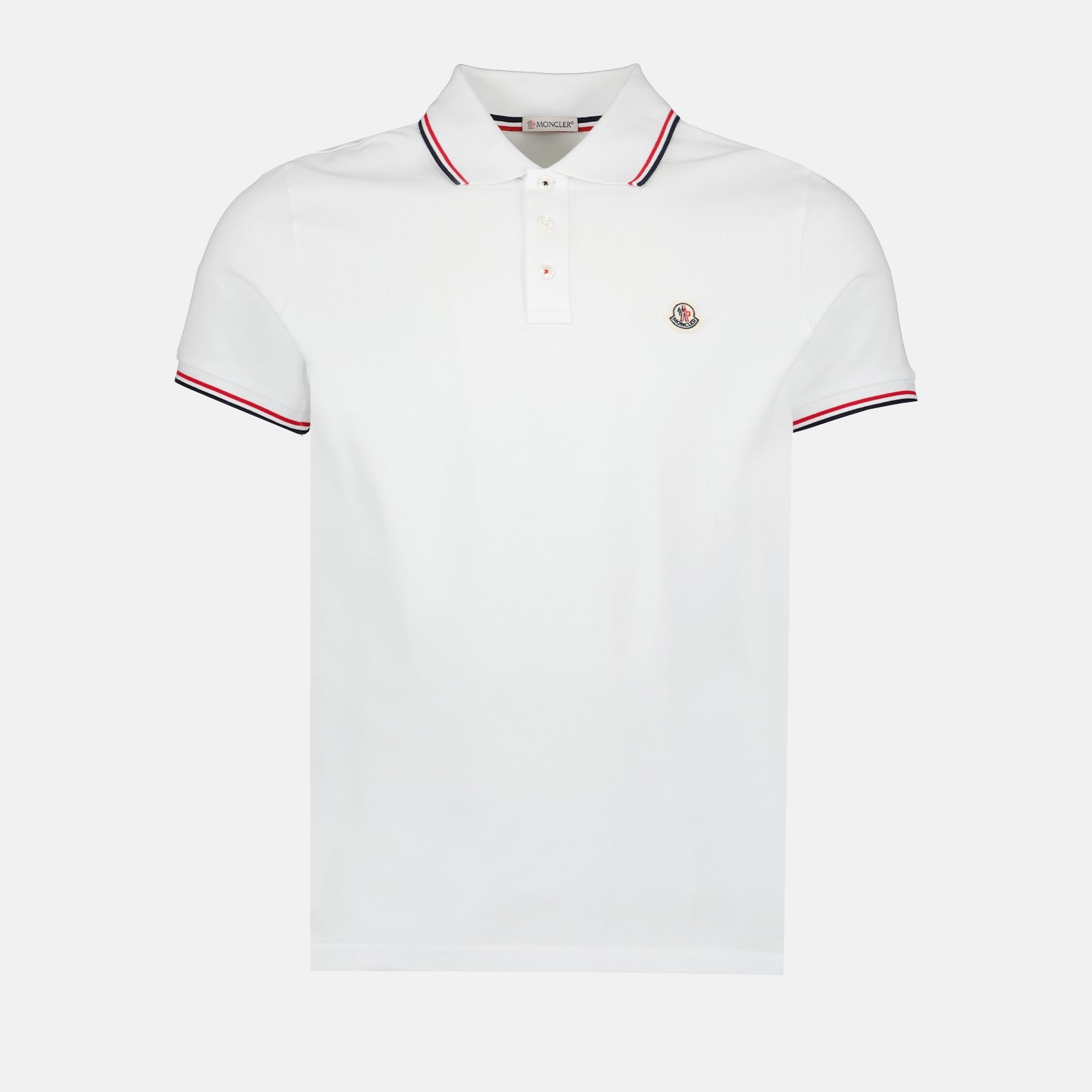 Polos Polo à logo et liseré Moncler Blanco Homme