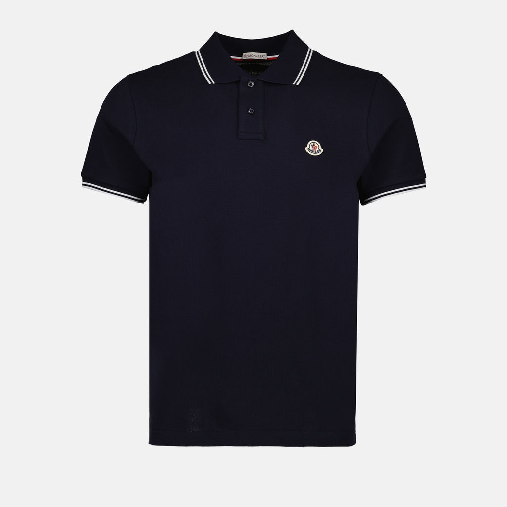 Polos Polo à logo et liseré Moncler Azul Homme