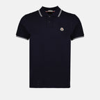 Polos Polo à logo et liseré Moncler Azul Homme