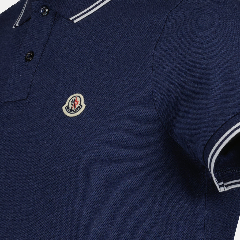 Polos Polo à logo et liseré Moncler Azul Homme
