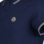 Polos Polo à logo et liseré Moncler Azul Homme