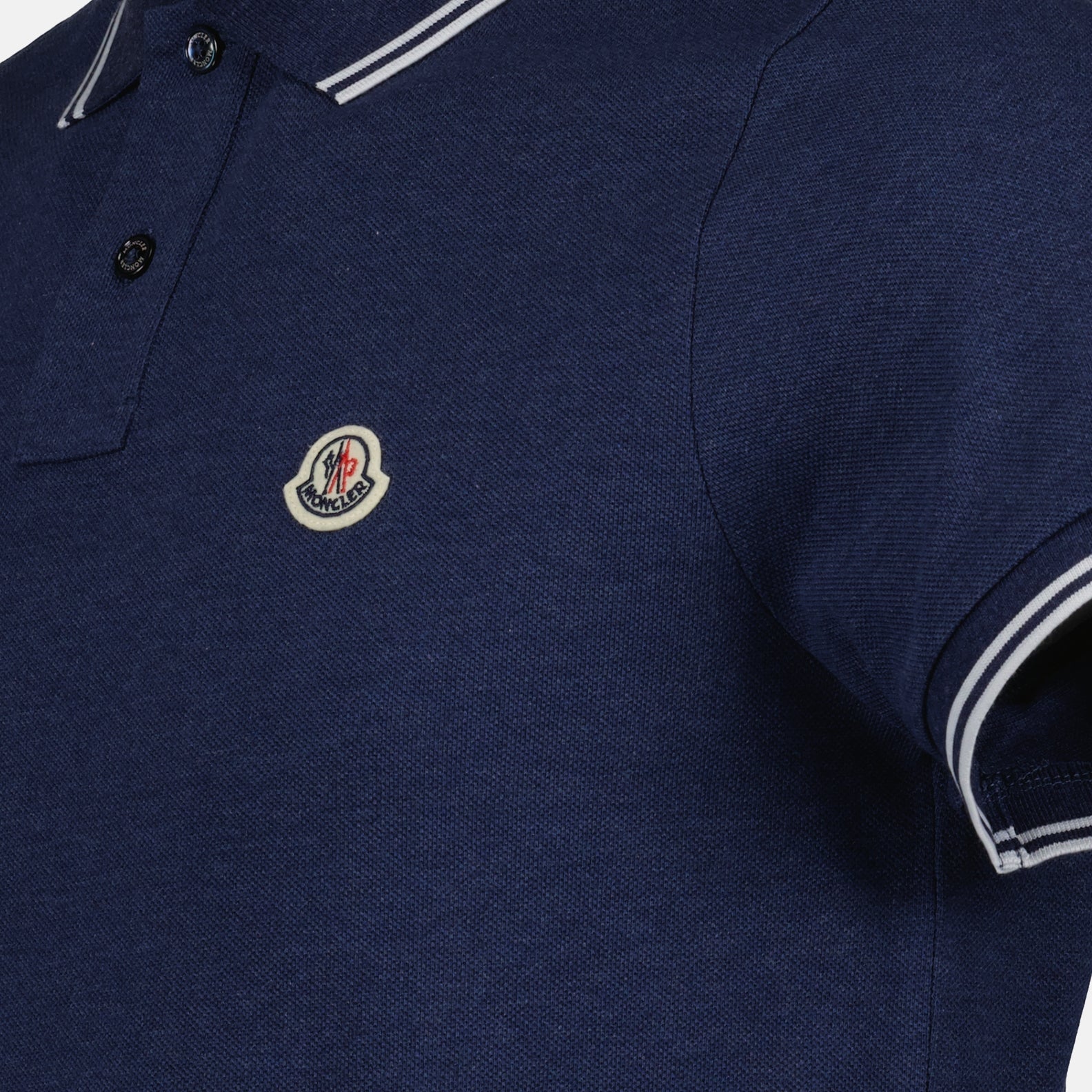 Polos Polo à logo et liseré Moncler Azul Homme