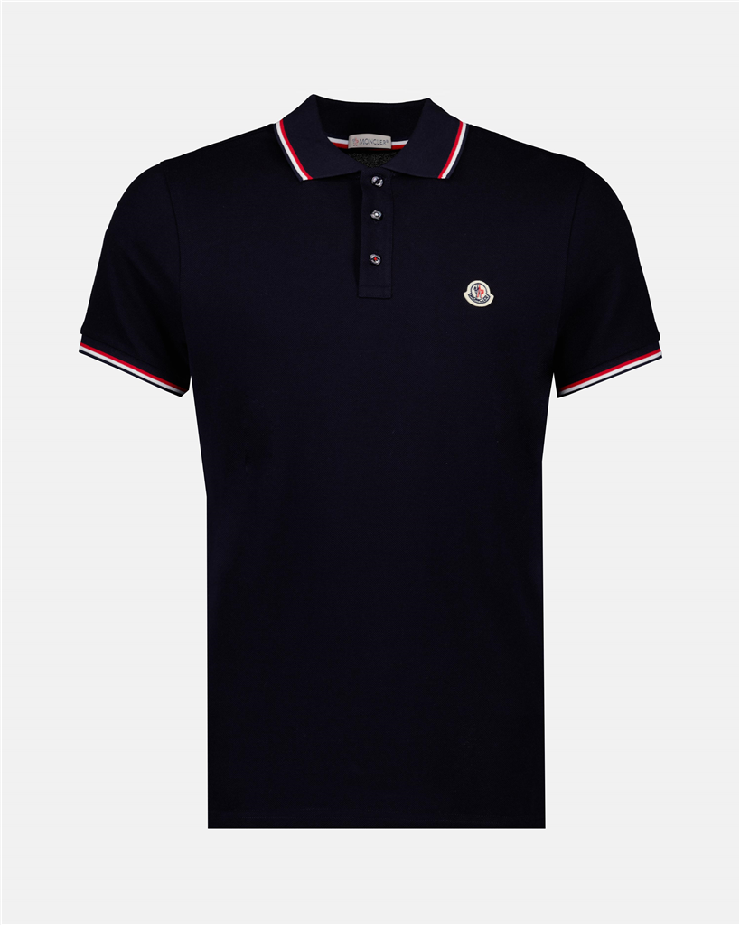 Polos Polo à logo et liseré Moncler Azul Homme