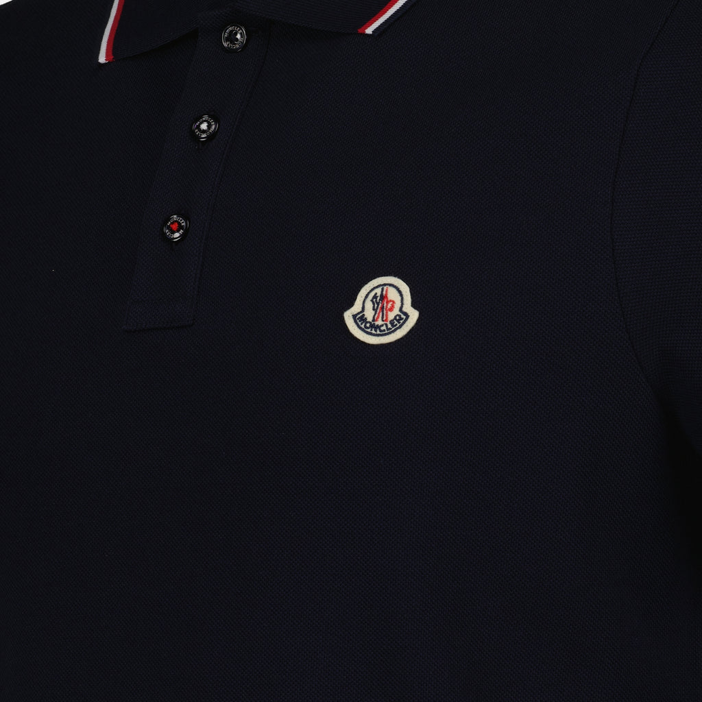 Polos Polo à logo et liseré Moncler Azul Homme