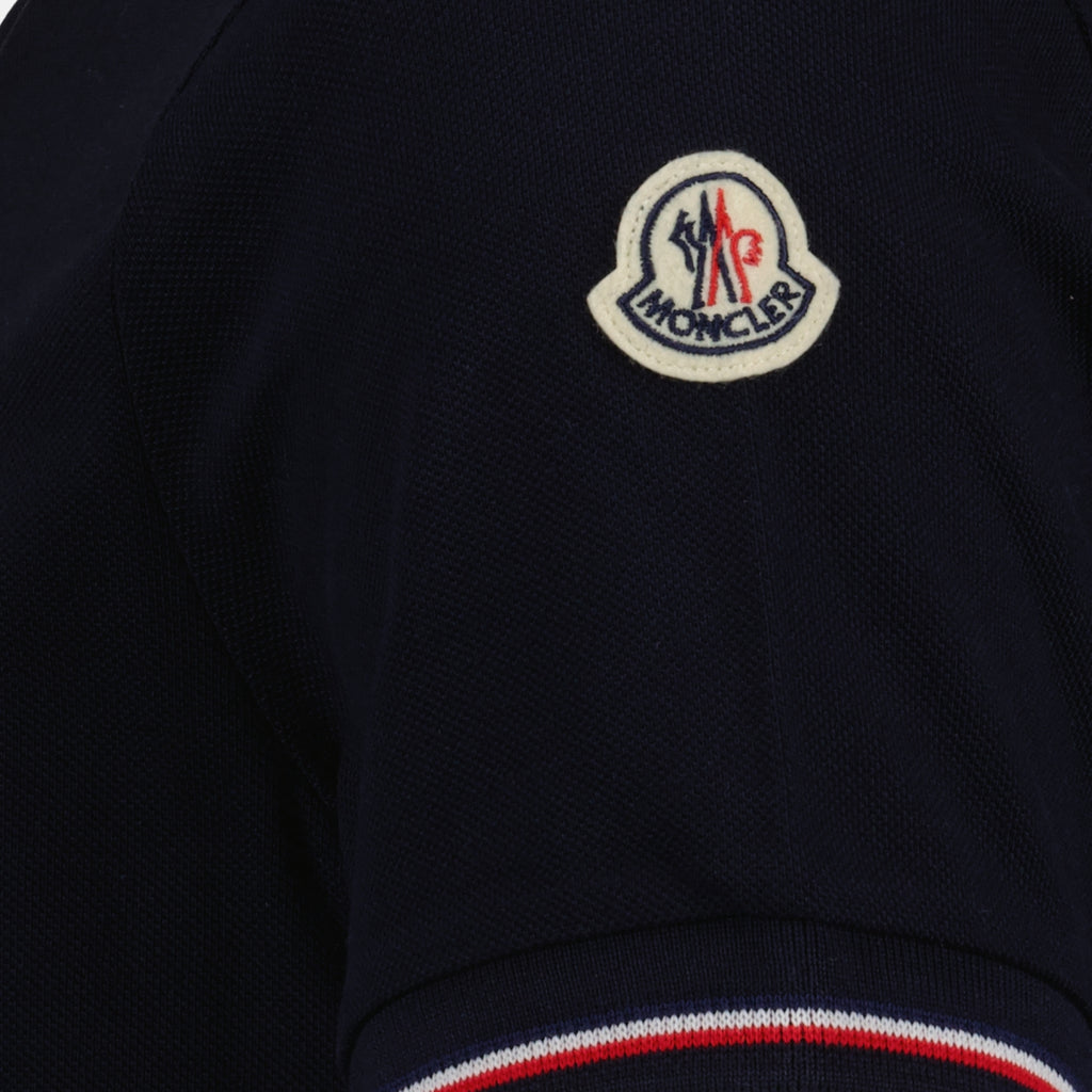 Polos Polo à logo et liseré Moncler Azul Homme